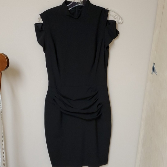 Cache LBD mock turtleneck cold shoulder dress 2 - Picture 2 of 10